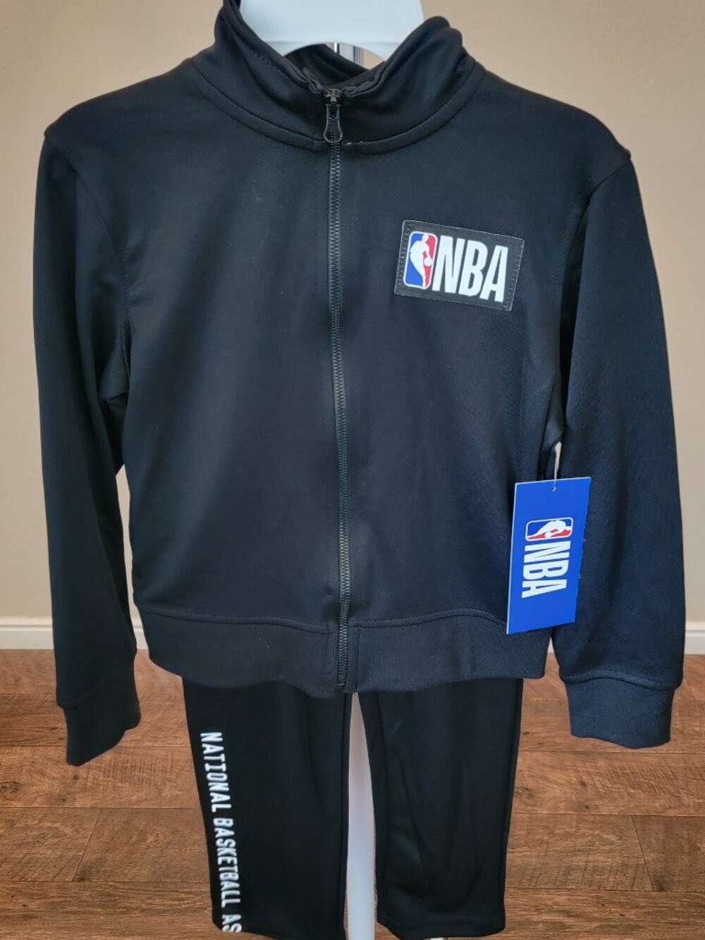 NBA youth black full-zip track jacket and matching pants set size 7